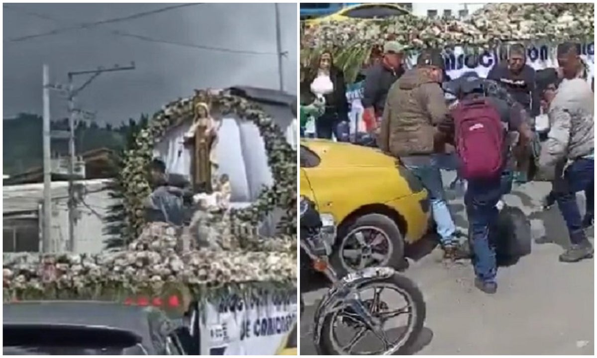 Golpean a sujeto que casi rompe estatua de Virgen del Carmen