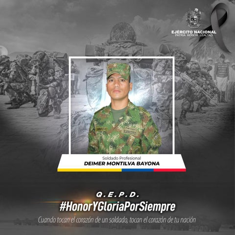 Soldado fallecido en sur de Bolívar