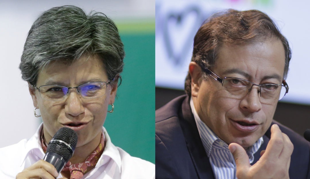 Claudia López y Gustavo Petro