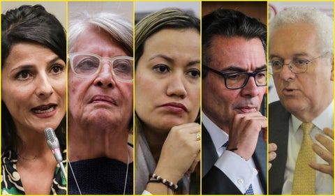 Irene Vélez, Cecilia López, Carolina Corcho, Alejandro Gaviria y José Antonio Ocampo