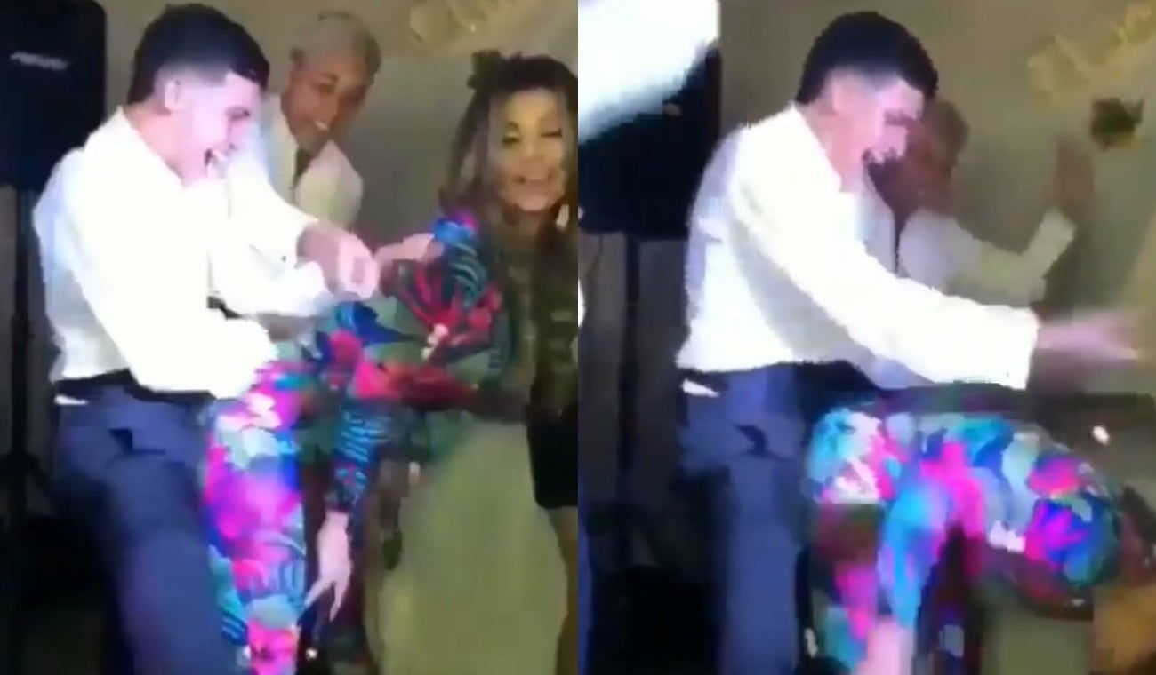 Profesora le baila sensual a un estudiante