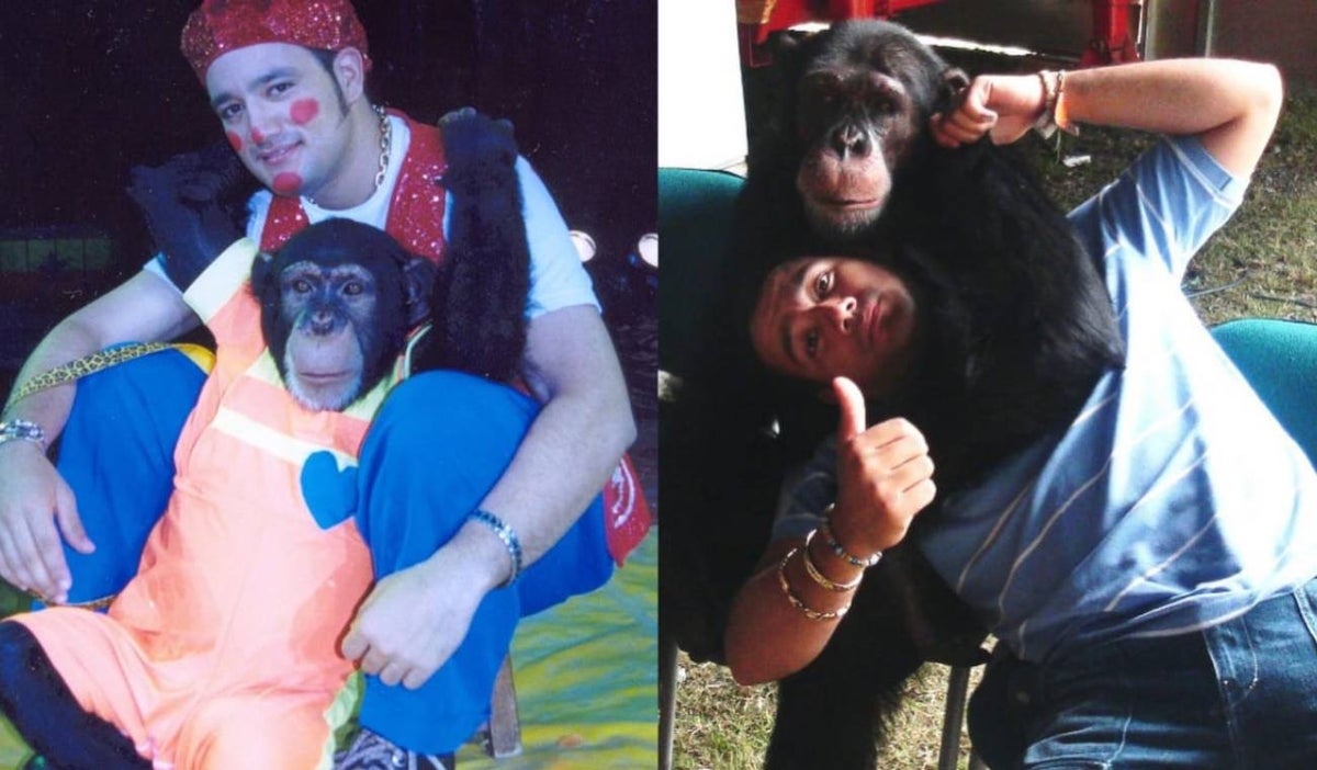 Raúl Gasca y el chimpancé