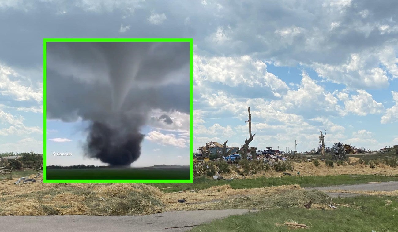 Tornado en Mountain View, Canadá. 1 de julio de 2023