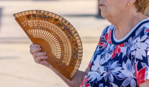 Abuelita con calor