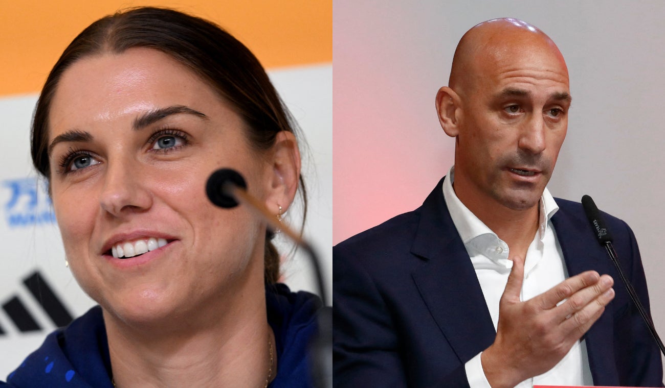Alex Morgan y Luis Rubiales