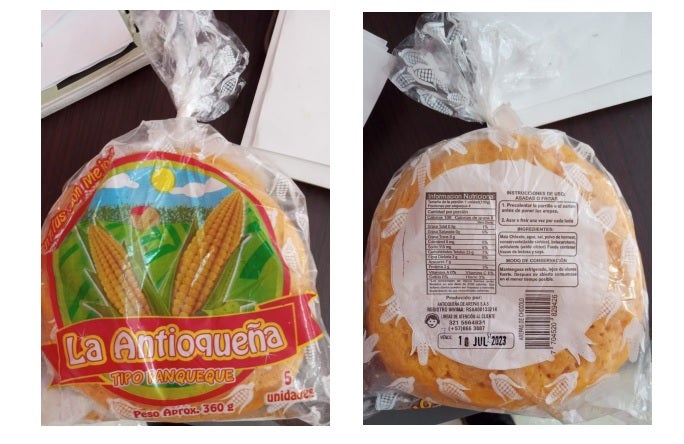 Arepas sin registro sanitario.