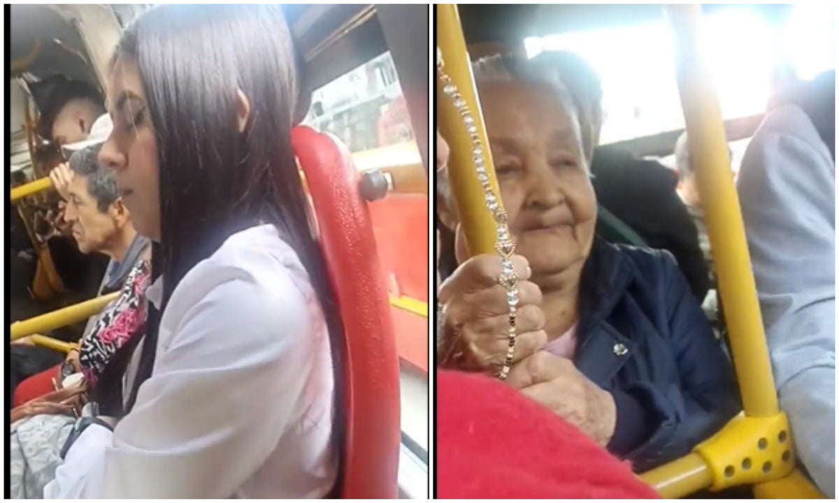 Jovencita usó el viejo truco de hacerse la dormida para no darle la silla a una abuelita