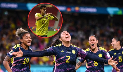 Luis Díaz celebra el triunfo de la Selección Colombia femenina