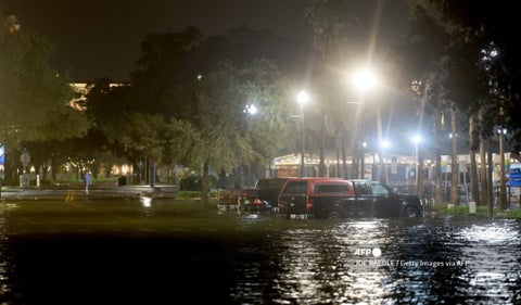 Inundaciones en St Petersburg, Florida, antes de la llegada del huracán Idalia