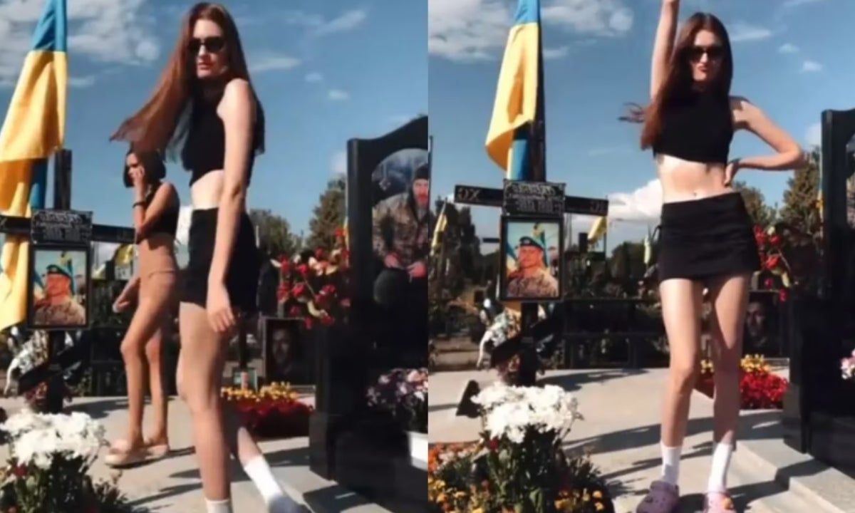 Hermanas bailaron sobre tumbas de soldados ucranianos