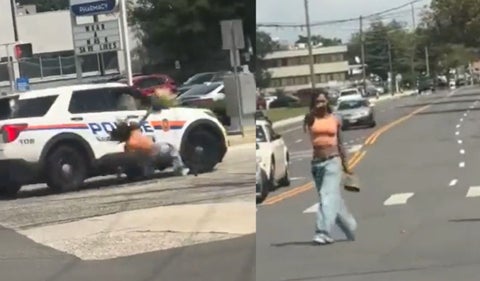 Mujer es atropellada por carro de la Policía