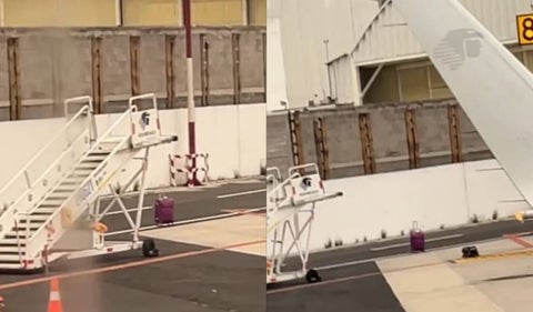 Mujer vio cómo una aerolínea dejaba su maleta cuando el avión despegaba