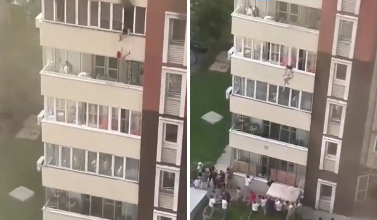 Personas saltan de un piso 16