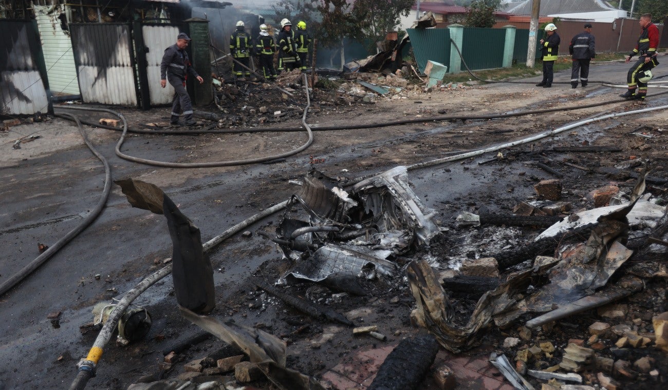 Una villa cercana a Kiev tras el ataque de Rusia