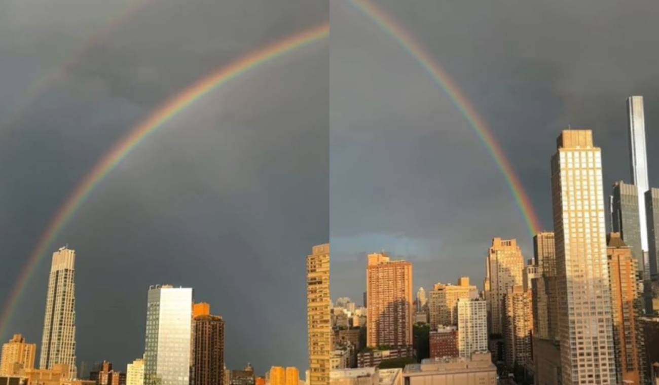 Arcoíris adornó el cielo en plena conmemoración del atentado contra las Torres Gemelas