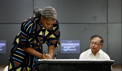 Aurora Vergara y Gustavo Petro