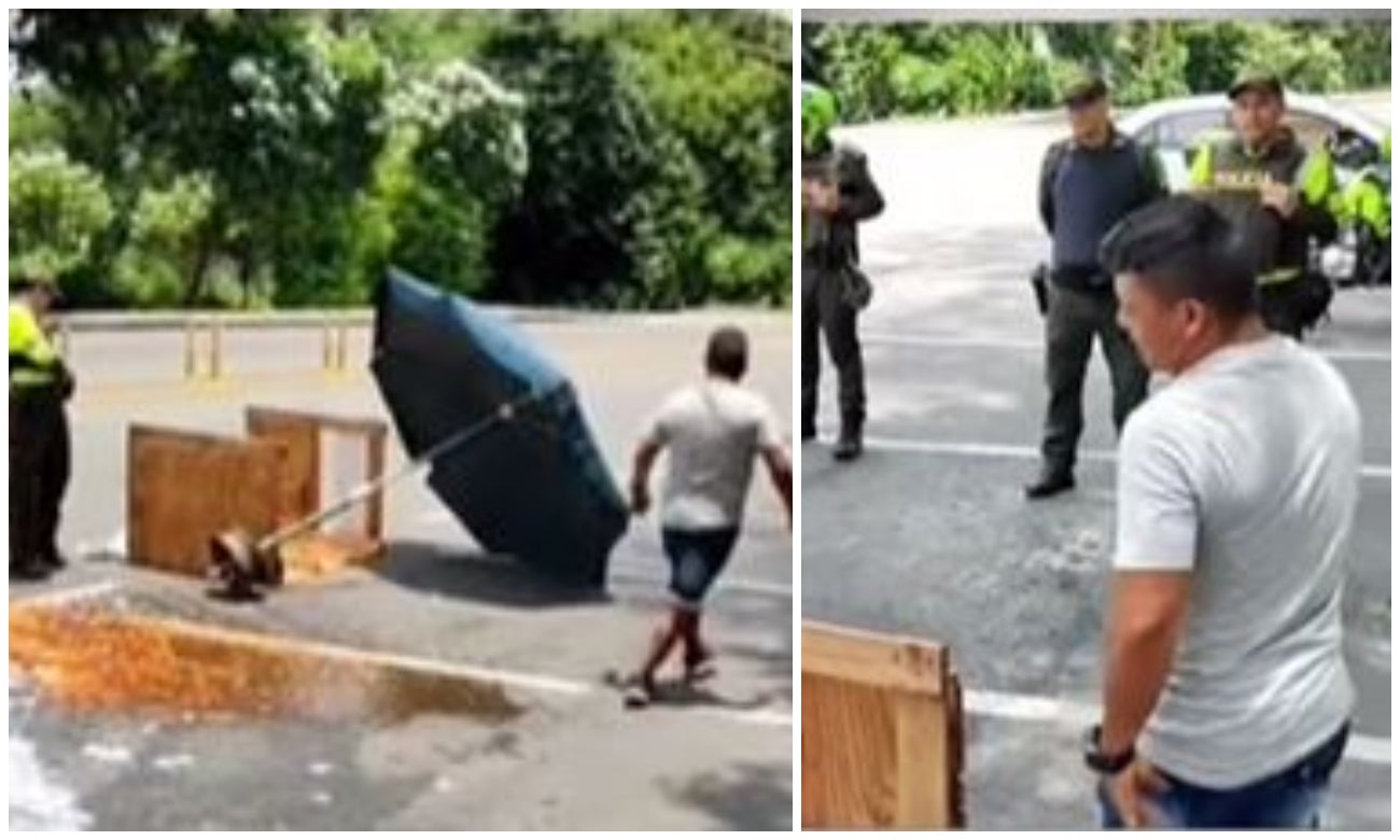 [Video] Vendedor ambulante decide botar la comida y su puesto ante el acoso de la Policía