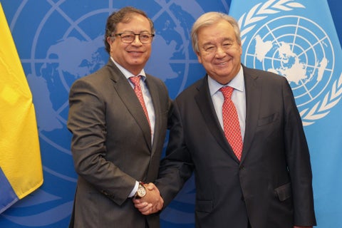 Gustavo Petro y António Guterres