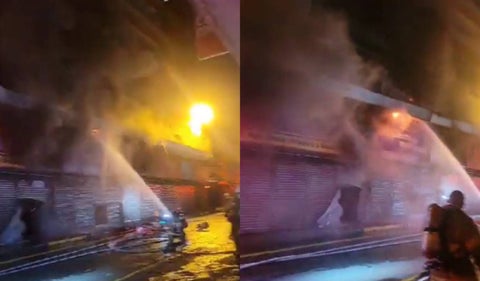 Incendio en el centro comercial el Tesoro en Cali