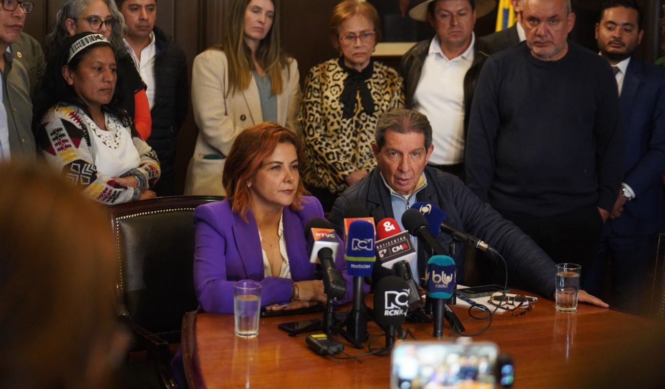 Jhenifer Mojica, ministra de Agricultura, y José Félix Lafaurie, presidente de Fedegán