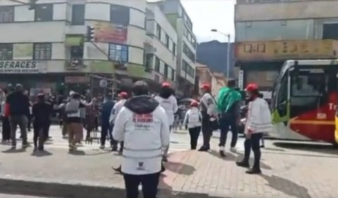 Manifestación en San Victorino