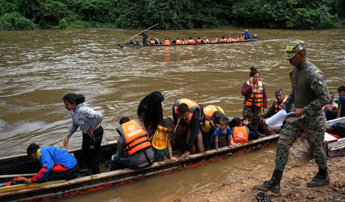 Migrantes en la Provincia de Darién, en Panamá