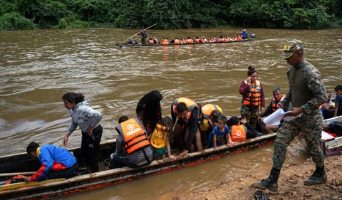 Migrantes en la Provincia de Darién, en Panamá