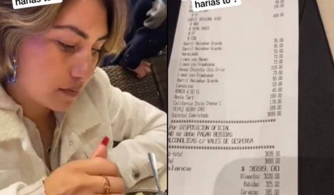 Mujer fue invitada a comer y llevó a toda su familia