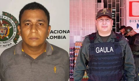 Negro Ober y el mayor Diego Molina, comandante del Gaula de la Policía del Atlántico