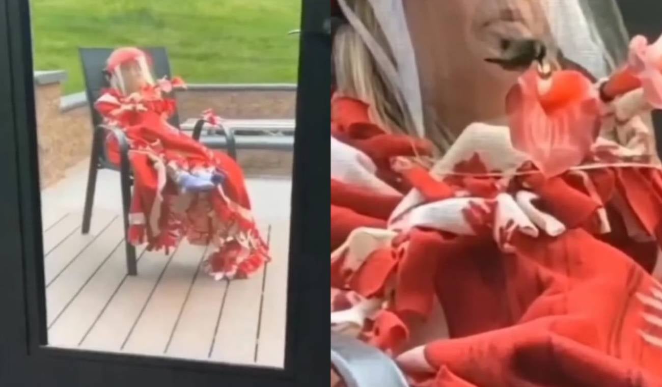 Niña se disfrazó de flor para poder ver de cerca a los colibríes