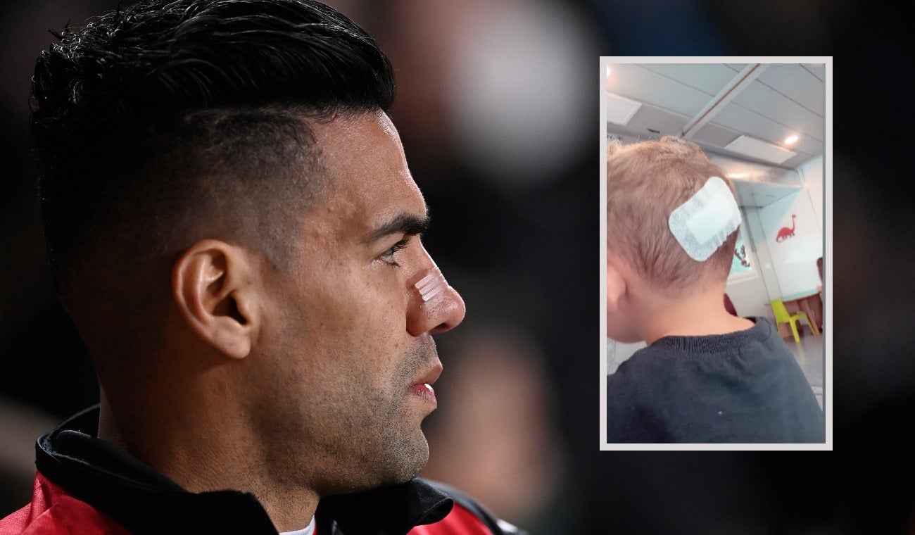 Radamel Falcao García y su hijo