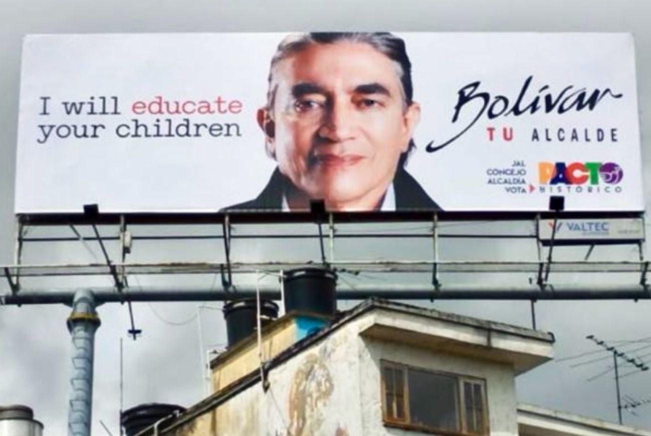 Valla publicitaria de Gustavo Bolívar