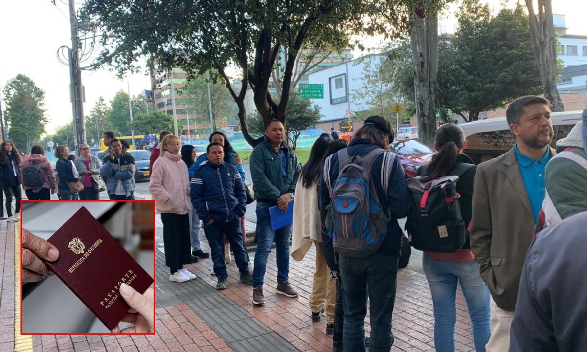 Largas filas para sacar el pasaporte en Bogotá