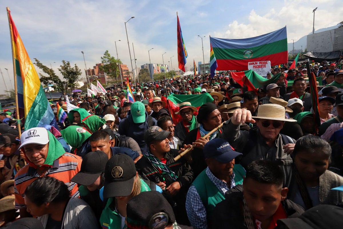 Marchas en Bogotá a favor del Gobierno - Indígenas Bogotá