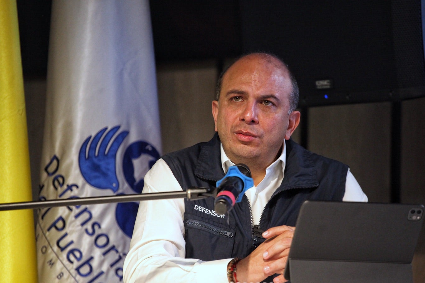 Carlos Camargo Asís, Defensor del Pueblo en rueda de prensa: riesgo de conflictos sociales en el marco de las elecciones territoriales.