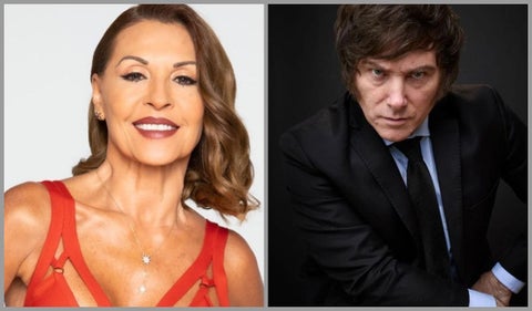 Amparo Grisales y Javier Milei