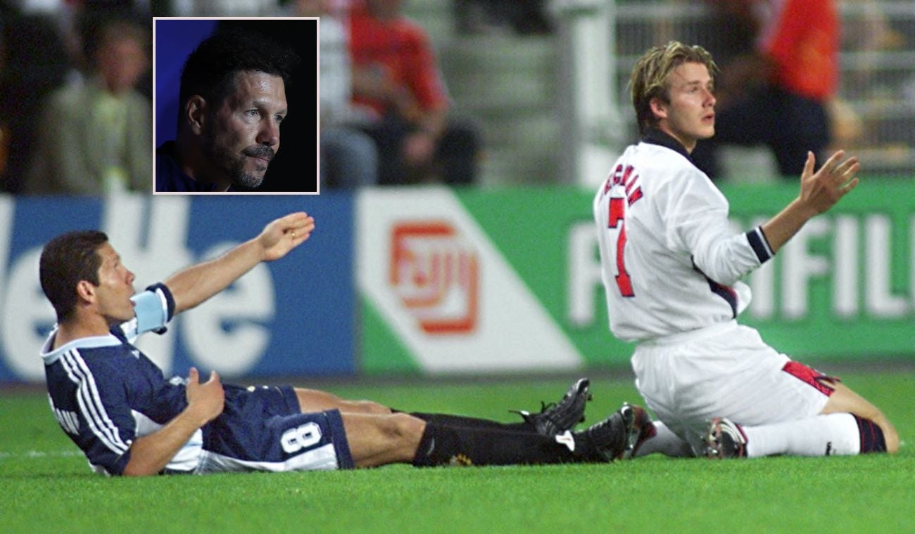 Diego Pablo Simeone y David Beckham, Mundial Francia 1998