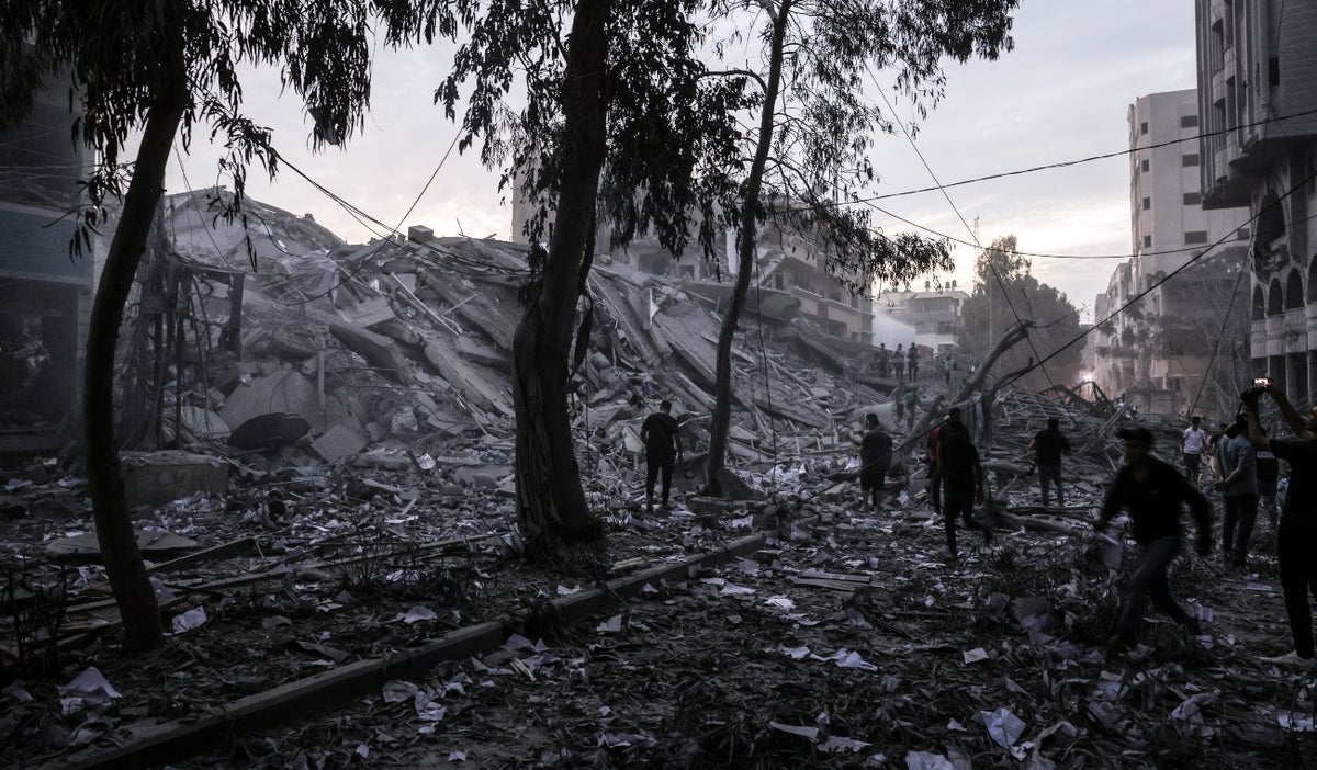 Edificio destruido en Gaza. 7 de octubre de 2023. Guerra en Israel