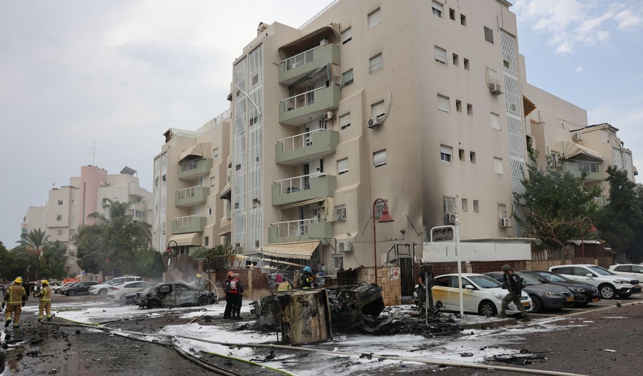 Edificio destruido en la ciudad de Ashdod, en Israel