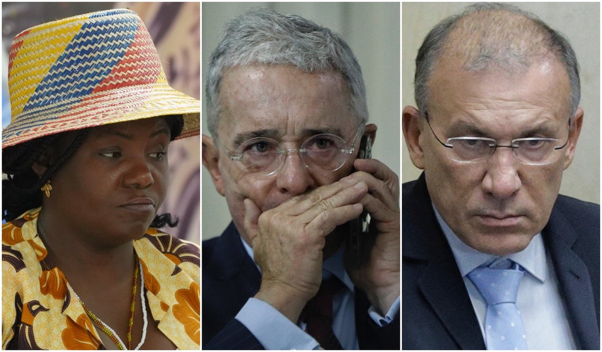 Francia Márquez, Álvaro Uribe Vélez y Roy Barreras