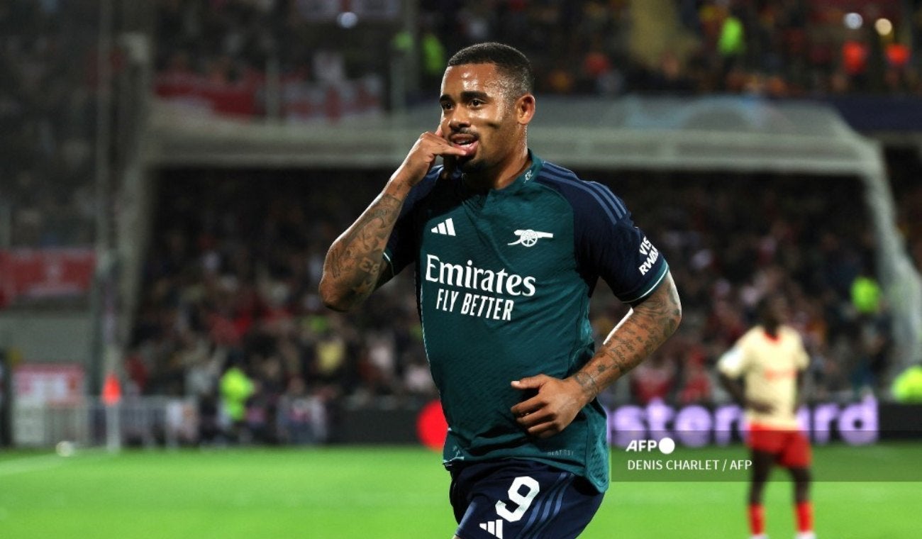 Gabriel Jesús, jugador del Arsenal, en la Champions League