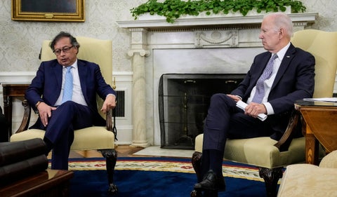 Gustavo Petro y Joe Biden, presidentes de Colombia y Estados Unidos