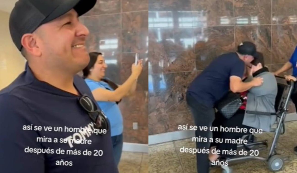 hombre se reencuentra con su madre luego de 20 años sin verla
