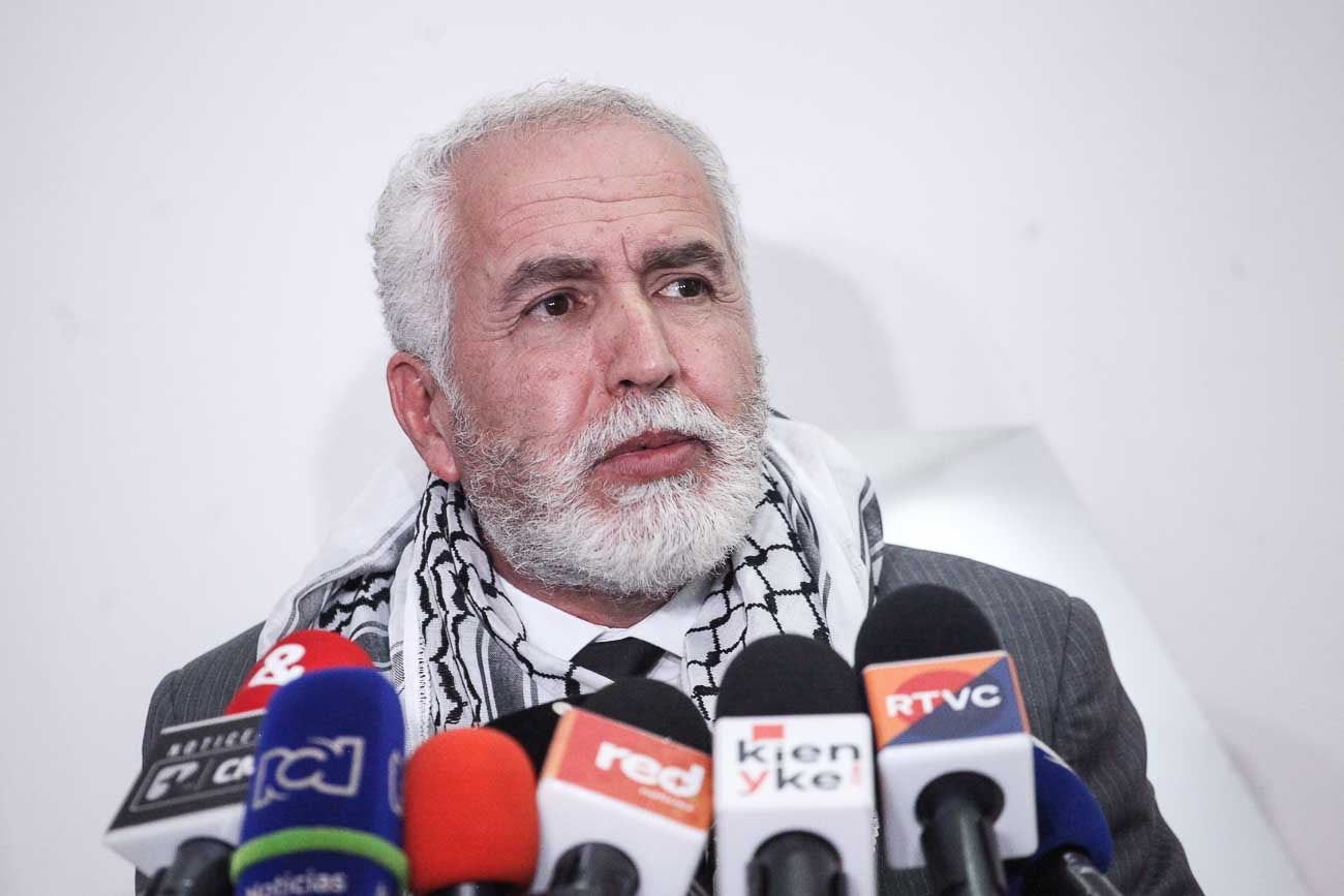 Raouf Almalki, embajador de Palestina en Colombia en rueda de prensa