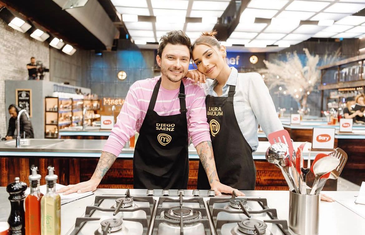 Laura Barjum y Diego Sáenz durante el programa de cocina 'Master Chef Celebrity'