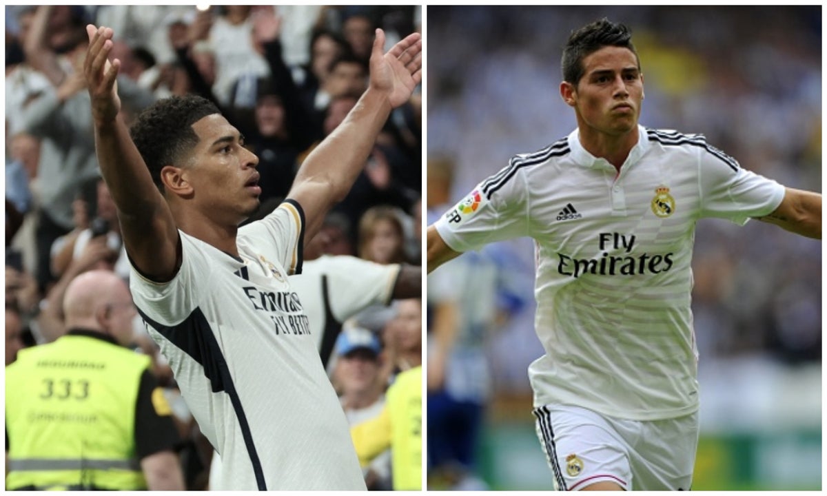 Bellingham, a punto de quitarle récord a James en Madrid
