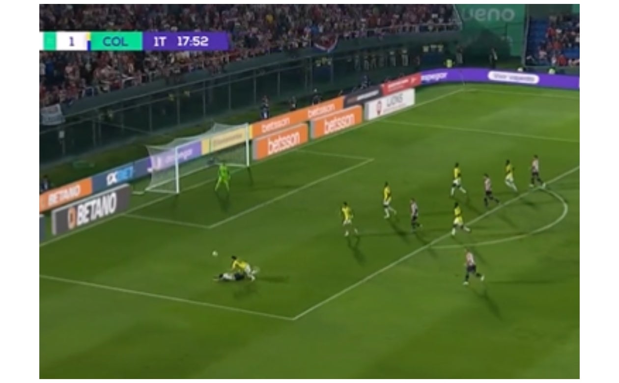 El penal que pidió Paraguay contra Colombia