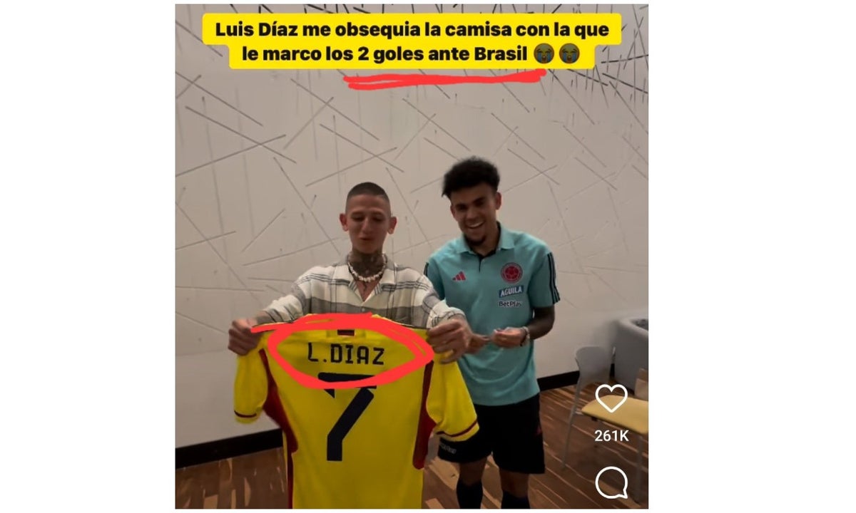 La Liendra quiso presumir la camiseta de Luis Díaz