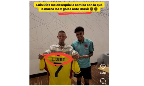 La Liendra quiso presumir la camiseta de Luis Díaz