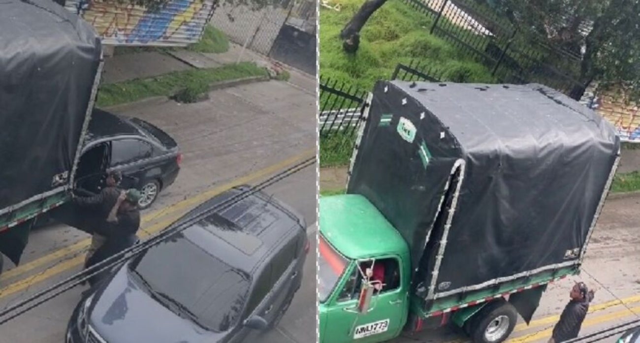 Hombre chocó su BMW contra camión en Bogotá